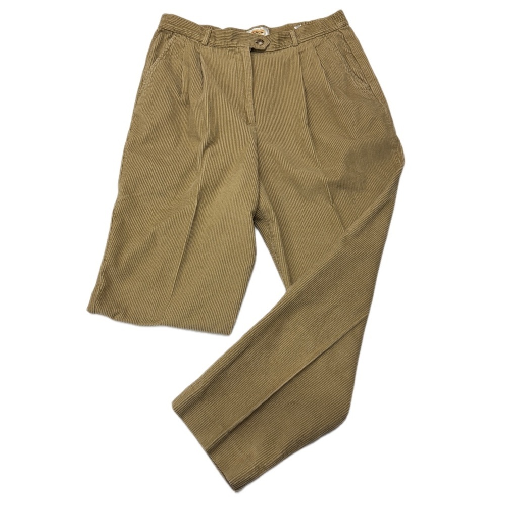 Talbots Women’s Corduroy Pleated Pants in Khaki Tan Size 12